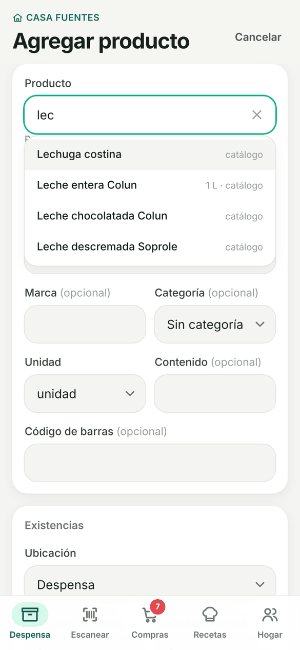 Buscador de productos con sugerencias